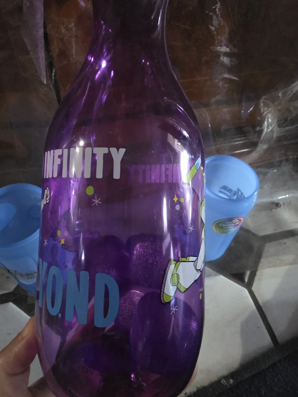 Disney Pixar Buzz Lightyear Purple Carafe & Blue Cups Set - To Infinity & Beyond